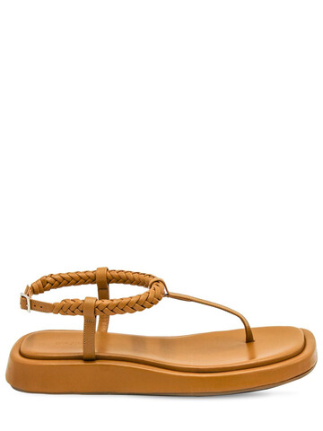 GIA X RHW 20mm Rosie 3 Leather Thong Sandals in tan