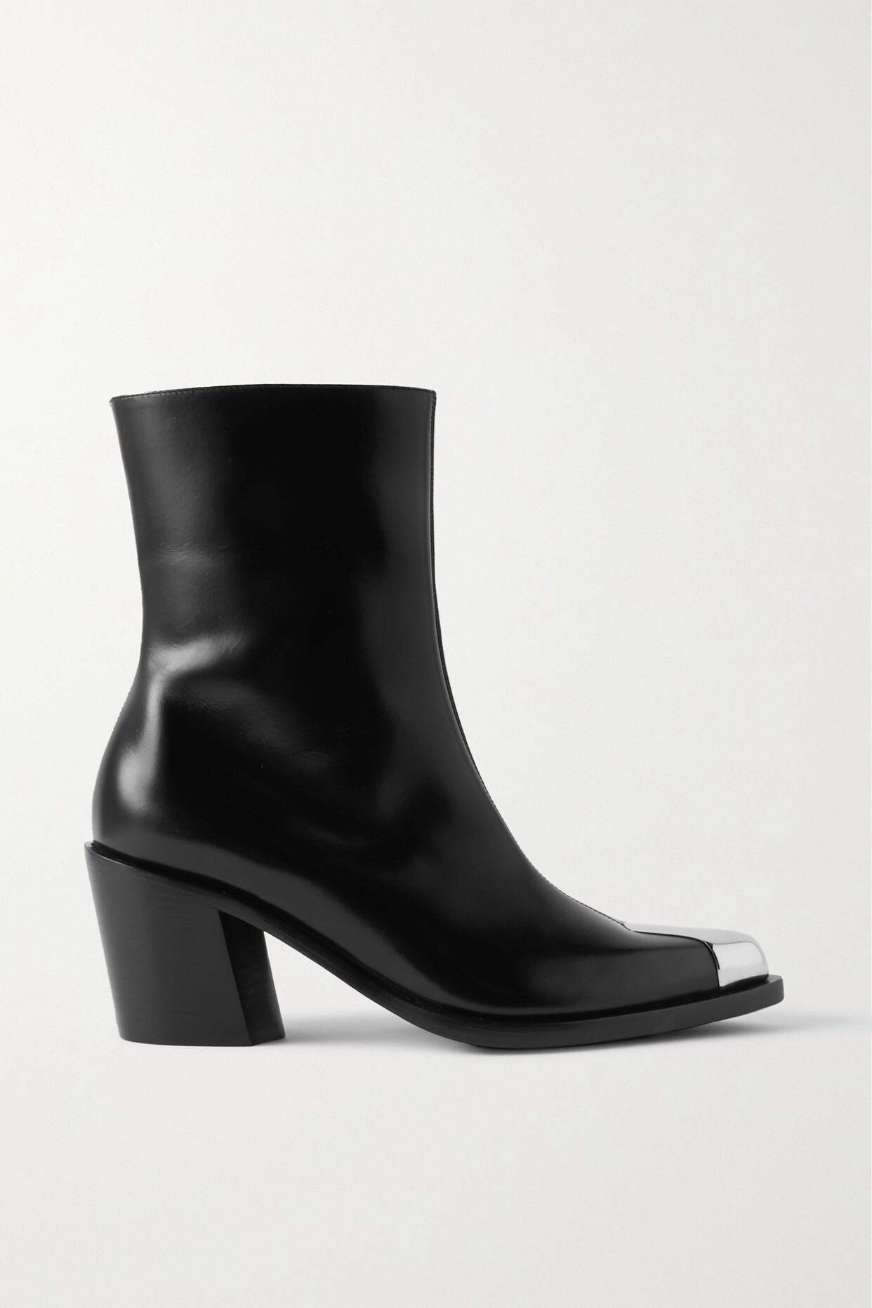 Alexander McQueen - Embellished Leather Ankle Boots - Black