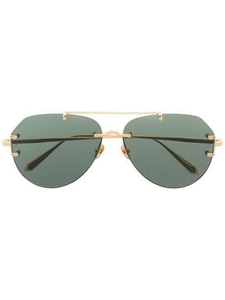 Linda Farrow aviator frame sunglasses - Gold
