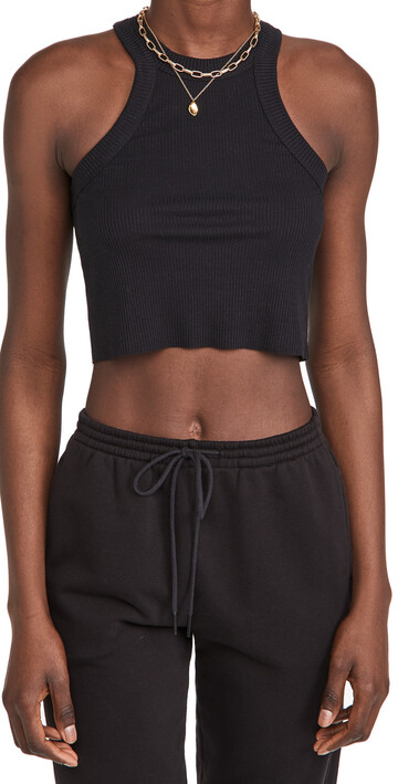 WSLY The Rivington Cropped Tank in black