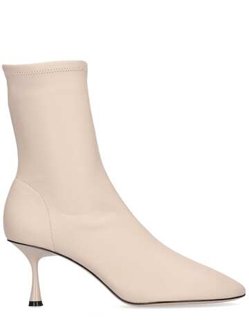 STUDIO AMELIA 70mm Spire Leather Ankle Boots in stone