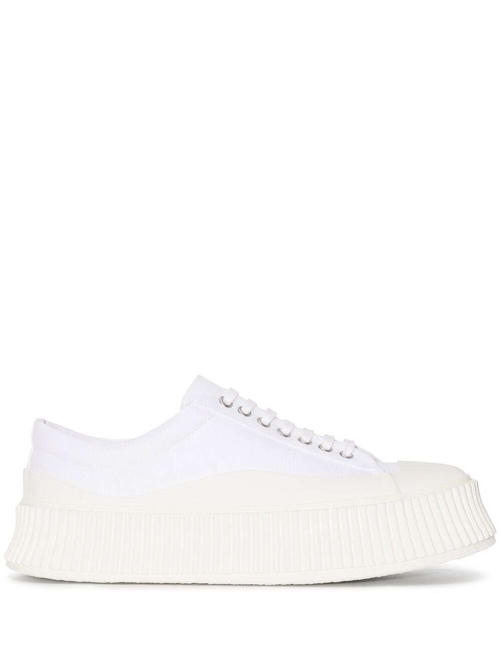 Jil Sander platform-sole lace-up sneakers - White