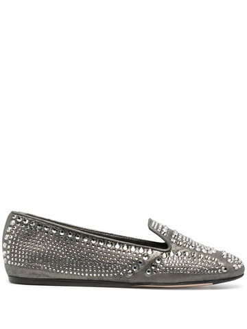 Le Silla Dixie crystal-embellished slipper in grey