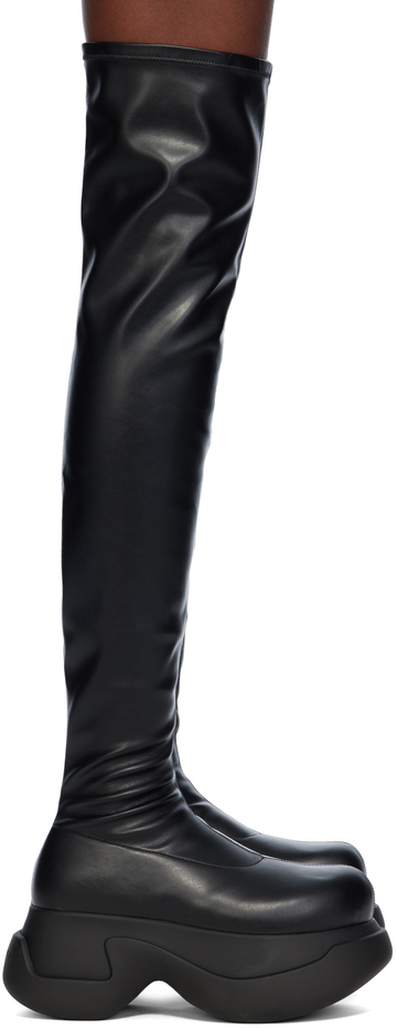 marni black chunky stretch boots