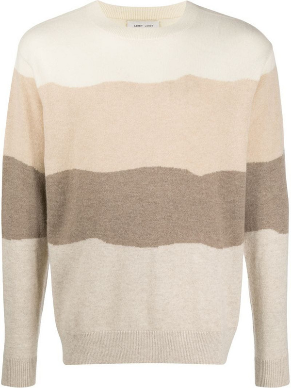 LERET LERET No. 11 striped relaxed-fit cashmere jumper in neutrals