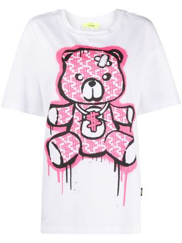 twinset myfo teddy bear-print cotton t-shirt - white