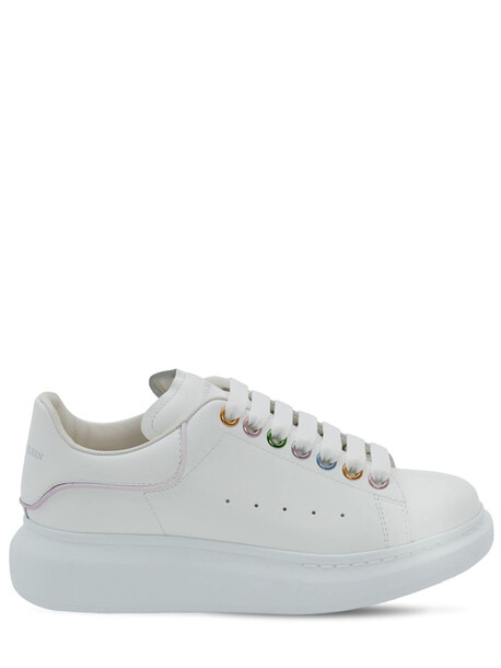 ALEXANDER MCQUEEN 45mm Leather & Glitter Sneakers in white / multi
