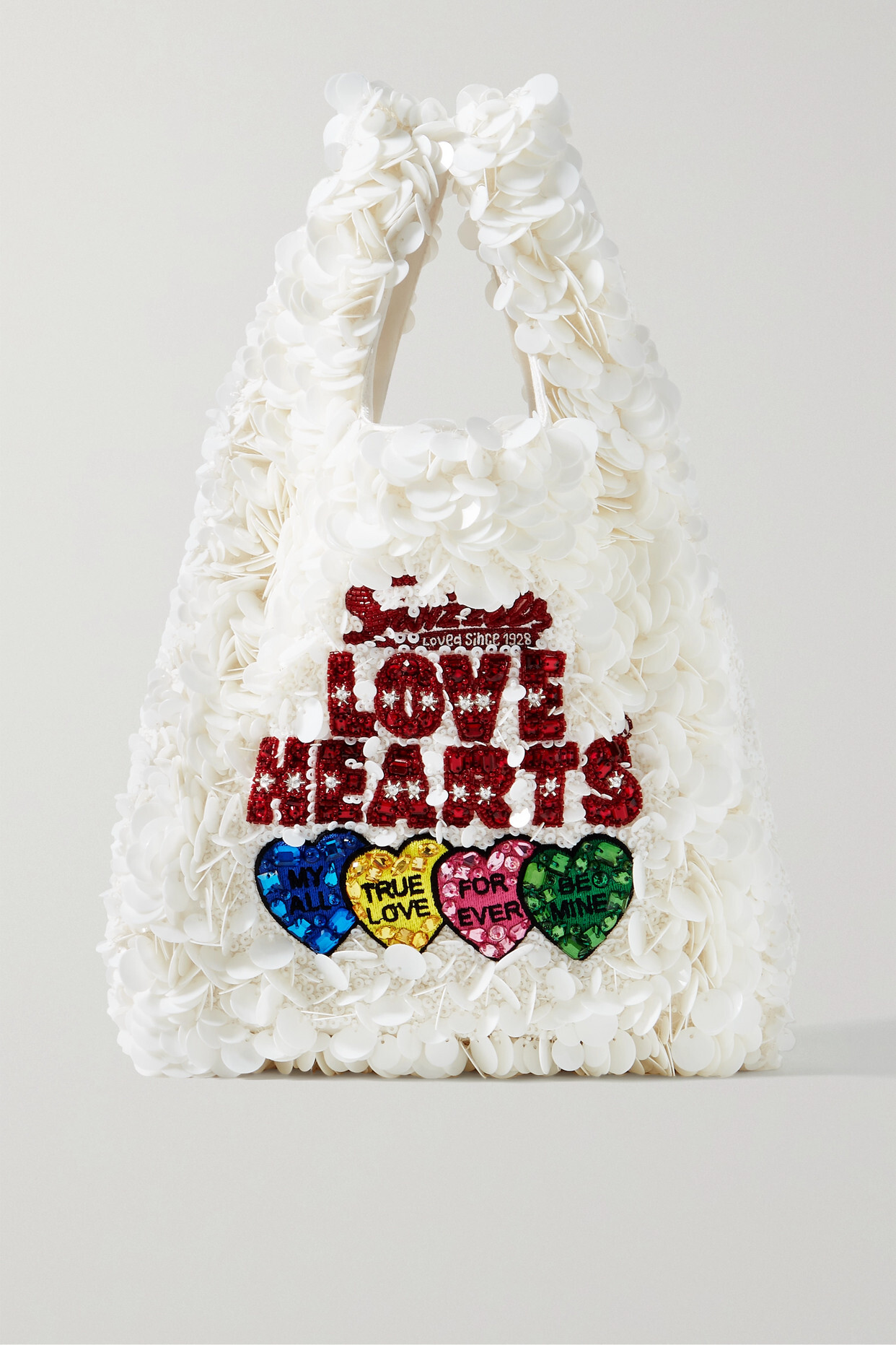 Anya Hindmarch - Embellished Recycled Satin Tote - White