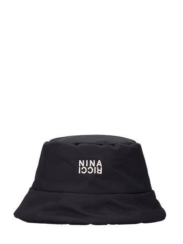 NINA RICCI Tech Logo Printed Padded Bucket Hat in black