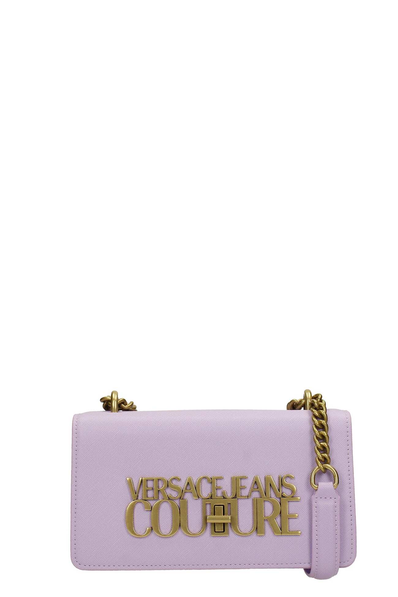 Versace Jeans Couture Shoulder Bag In Viola Faux Leather in pink