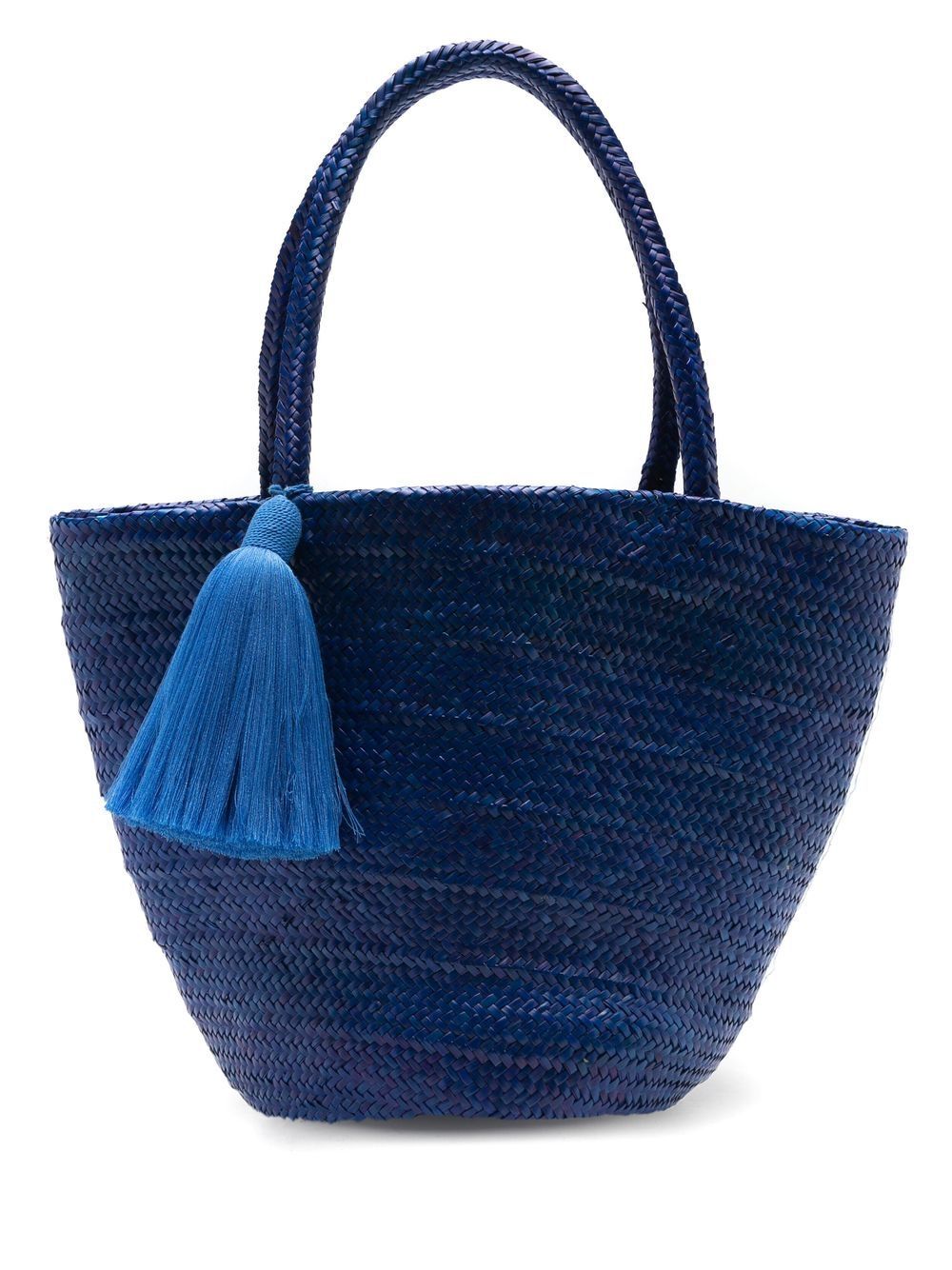 Nannacay Nanci piassava straw tote bag - Blue