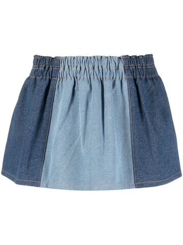 fabiana filippi patchwork-denim mini skirt - blue