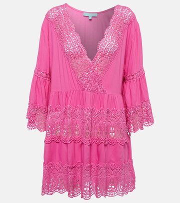 melissa odabash vanessa embroidered cotton mini dress in pink