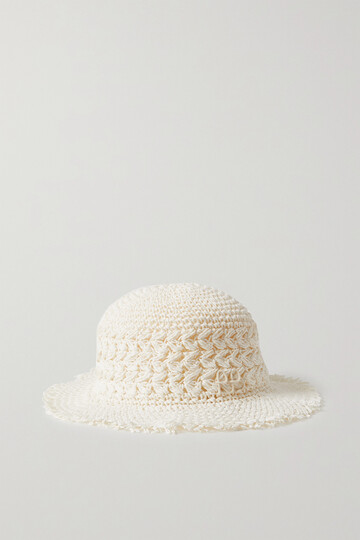 ruslan baginskiy - woven straw bucket hat - white