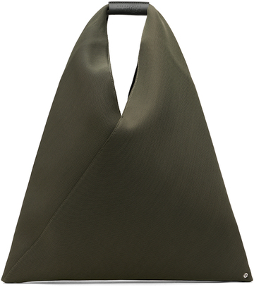 mm6 maison margiela khaki classic triangle tote in grey