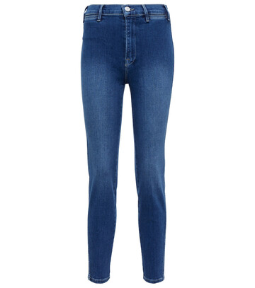 Frame Le Sylvie Crop mid-rise slim jeans in blue