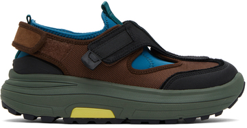 suicoke brown & green tred sneakers
