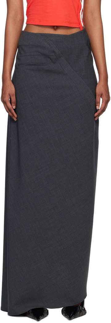 Ottolinger Gray Multiline Maxi Skirt in anthracite