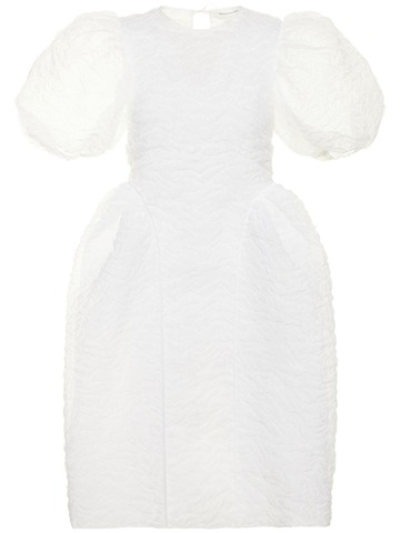 CECILIE BAHNSEN Fonda Nimbus Matelassé Midi Dress in white