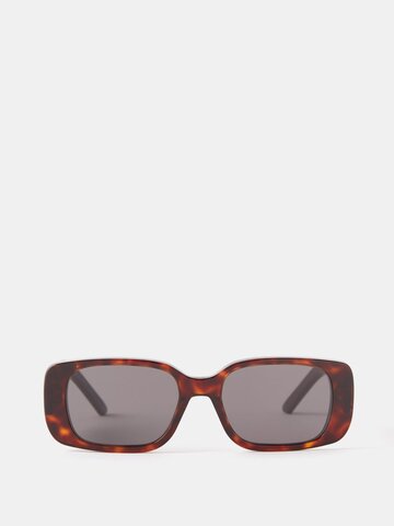 dior - wilddior rectangular acetate sunglasses - womens - black brown multi