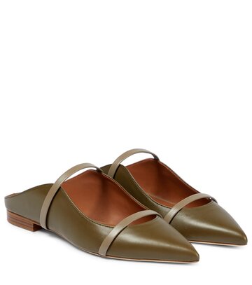 Malone Souliers Maureen leather slippers in green