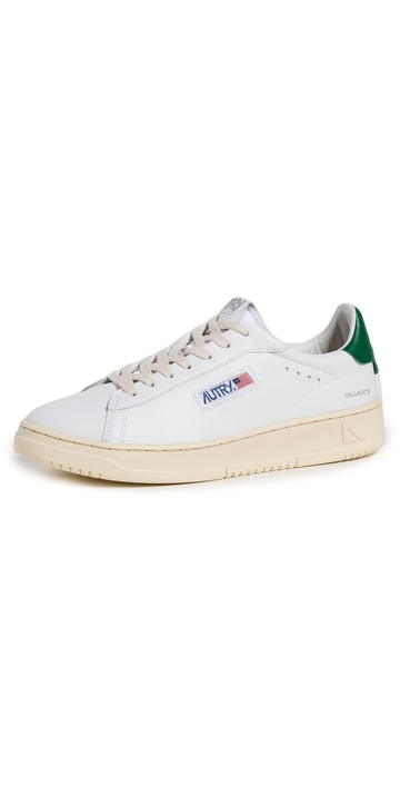 autry dallas low top leather sneakers white/amazon green 46