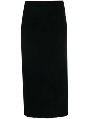 antonelli ribbed-knit straight midi skirt - black