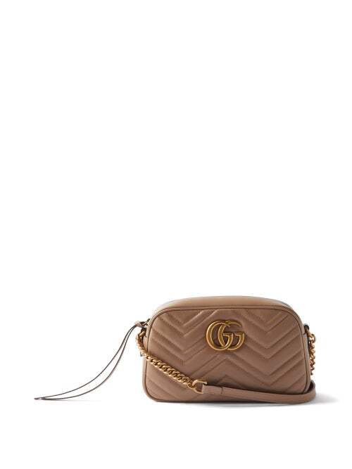Gucci - GG Marmont Small Quilted-leather Cross-body Bag - Womens - Pink