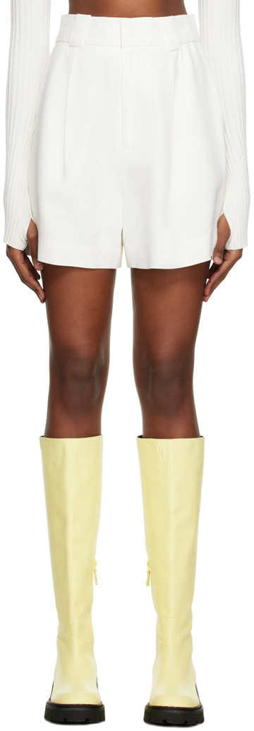 sir. sir. white clemence tailored shorts in ivory