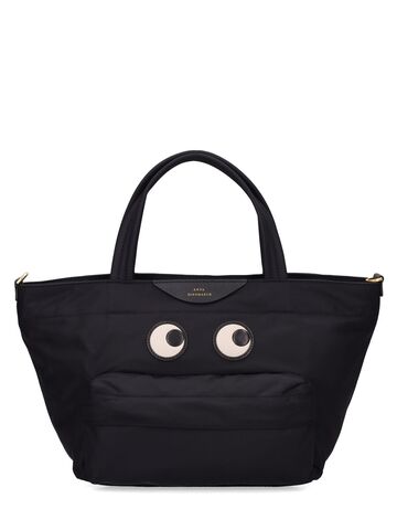 ANYA HINDMARCH E/w Mini Eyes Recycled Nylon Tote Bag in black