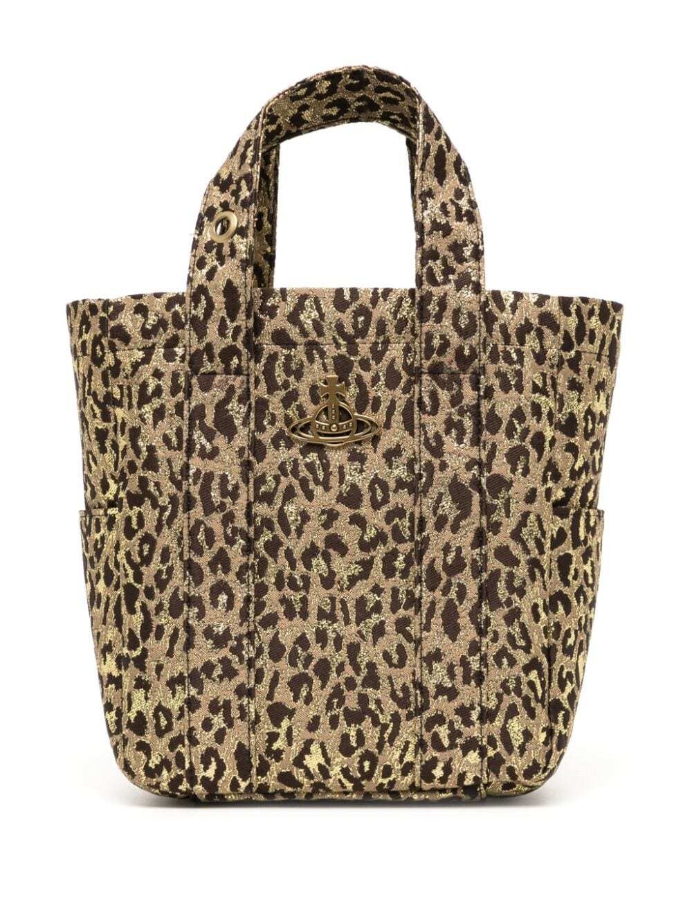 Vivienne Westwood small Murray leopard-jacquard tote bag - Brown
