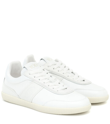 tod's leather sneakers in white