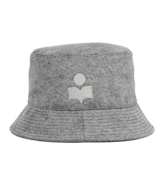 Isabel Marant Hayley denim bucket hat in grey