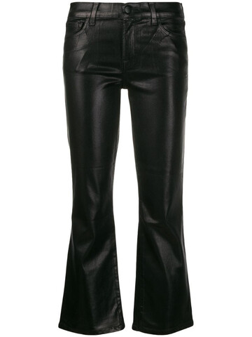 J Brand metallic bell-bottom trousers in black