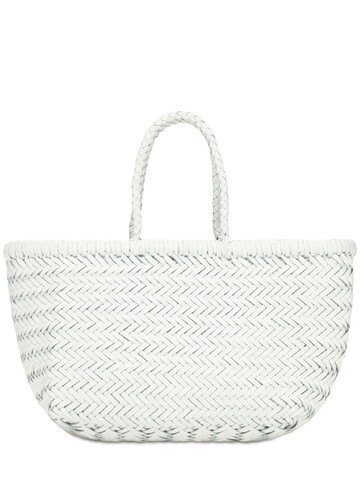 DRAGON DIFFUSION Triple Jump Small Leather Basket Bag in white