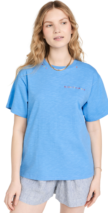 Mira Mikati Melange Embroidered T-Shirt in blue