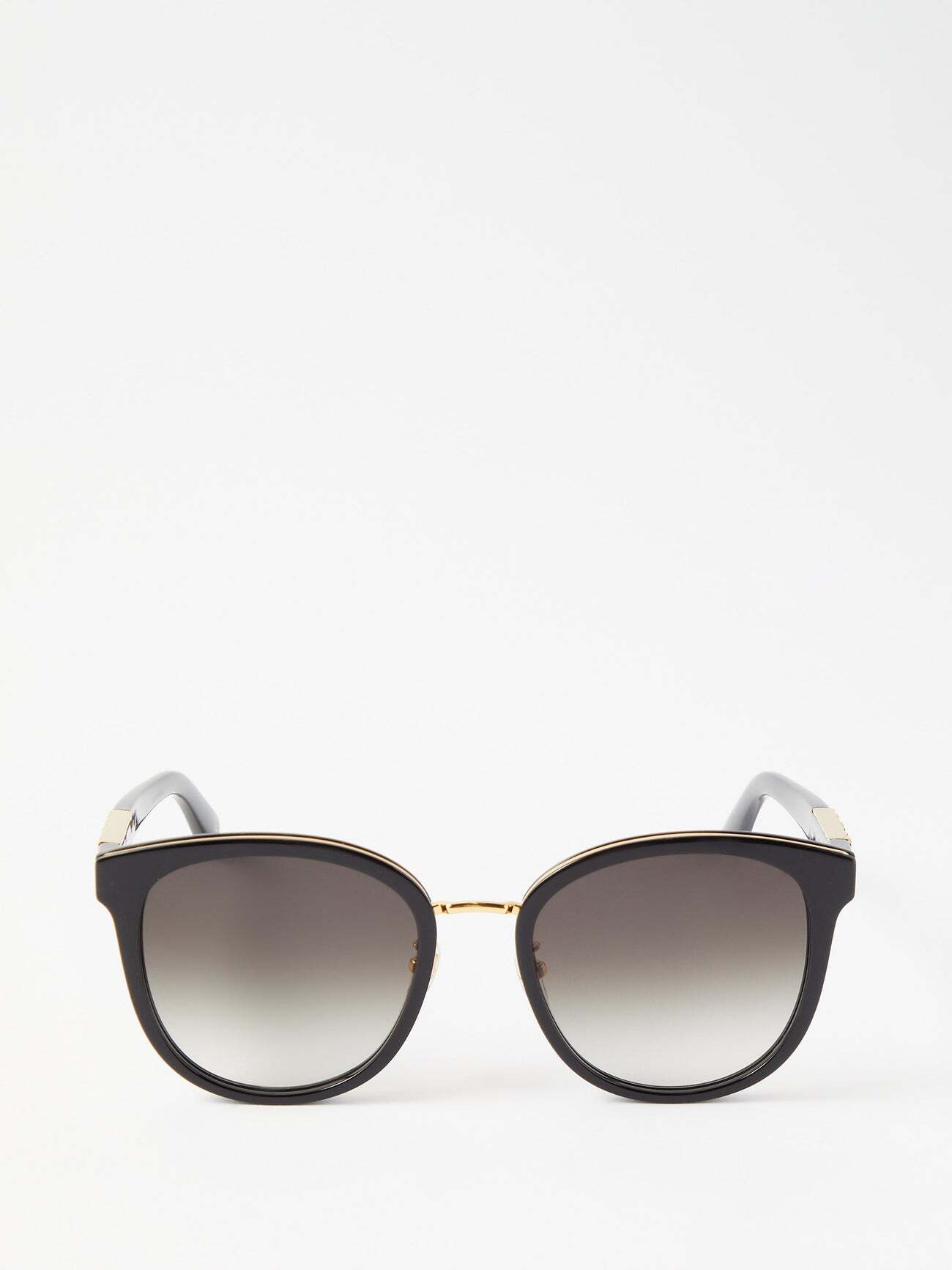 Gucci Eyewear - Script Round-frame Acetate Sunglasses - Womens - Black Grey