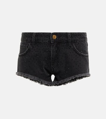 blumarine low-rise denim shorts in black