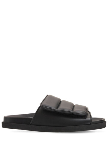 GIA BORGHINI 10mm Padded Leather Slide Sandals in black