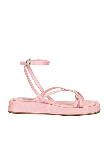 gia borghini x rhw strappy sandal in pink
