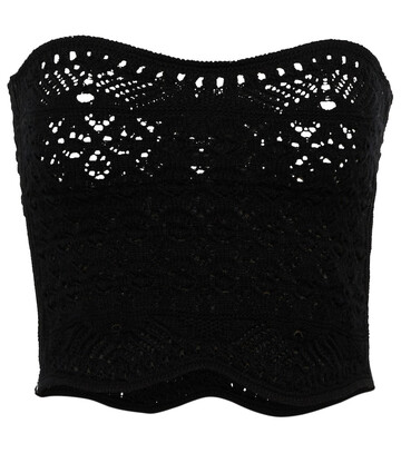 Saint Laurent Crocheted virgin wool bustier in black