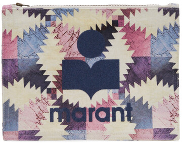 Isabel Marant Multicolor Canvas Nettia Pouch in pink