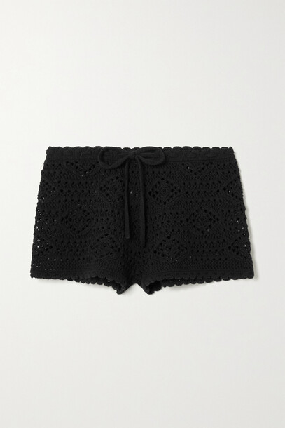 SAINT LAURENT - Crocheted Wool Shorts - Black