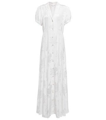 Caroline Constas Bel silk jacquard maxi dress in white