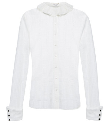 Saint Laurent Cotton-blend lace shirt in white