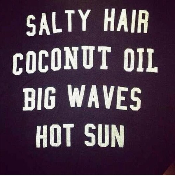 shirt beach waves hair black coconut 