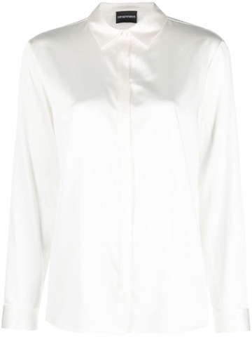 emporio armani satin silk shirt - 0101 white