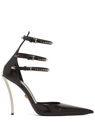 VERSACE 110mm Leather Pumps in black