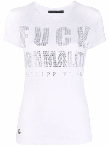 philipp plein crystal-embellished t-shirt - white