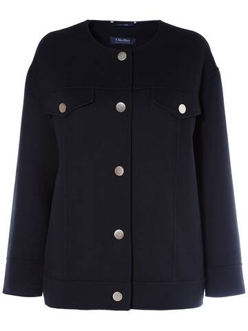 's max mara florence wool collarless jacket in black